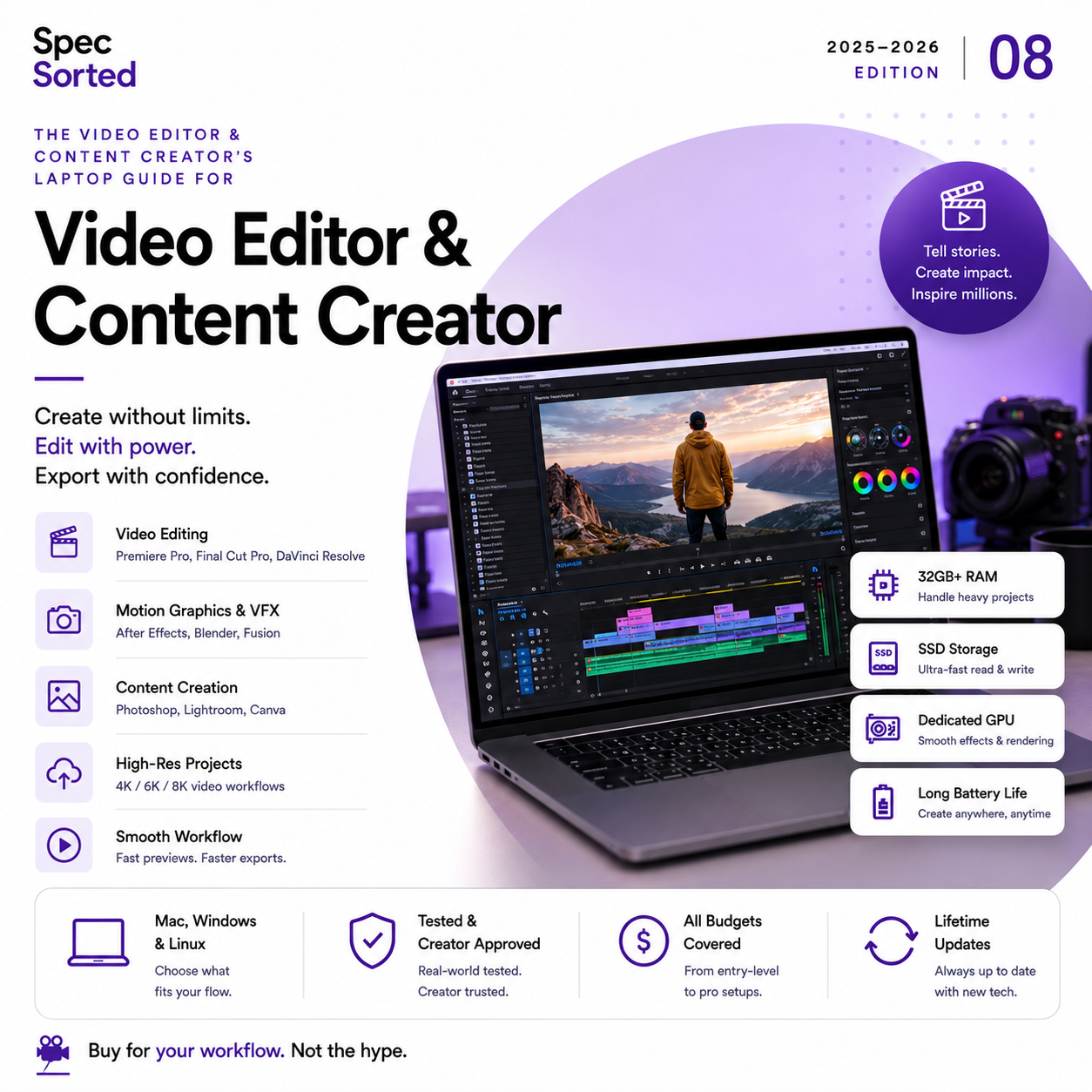 Spec Sorted — The Video Editor &amp; Content Creator's Laptop Guide | 2025–2026 PDF