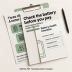Battery checklist paper mockup