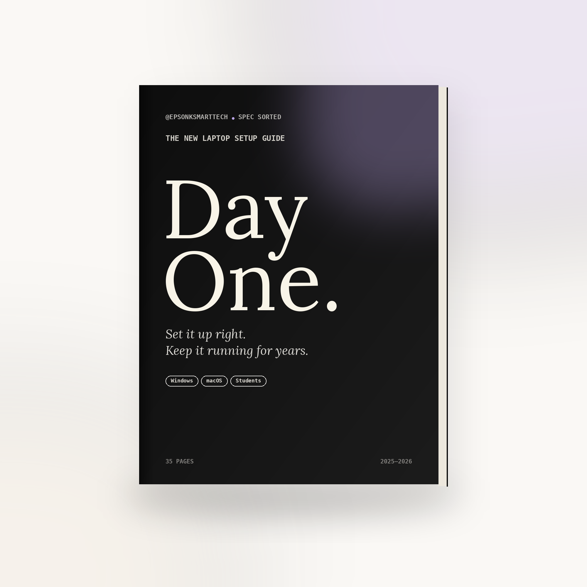Day One — The New Laptop Setup Guide | Windows + macOS PDF