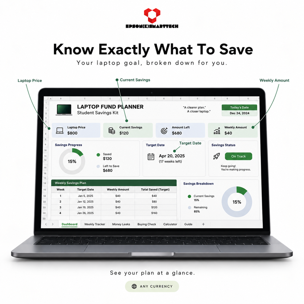 Laptop Fund Planner: Student Savings Kit