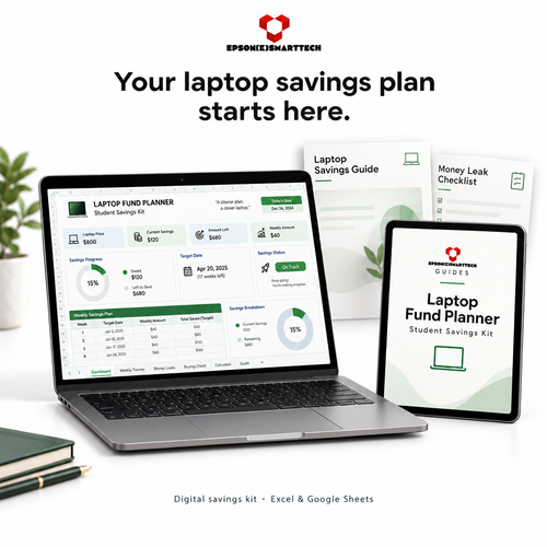 Laptop Fund Planner mockup on a white background